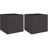 vidaXL Jardinières 2 pcs noir 42x40x39 cm acier