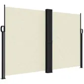 vidaXL Marquise latérale extensible Crème 160x600 cm