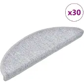 vidaXL Tapis d'escalier 30 pièces 56 x 17 x 3 cm Gris clair Demi-rond