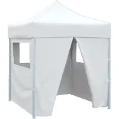 vidaXL Tente De Réception Pliable Avec 4 Parois 2x2 M Acier Blanc