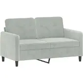 vidaXL Canapé à 2 places Gris clair 120 cm Velours