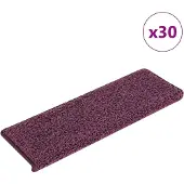 vidaXL Tapis d'escalier 30 pièces 65 x 21 x 4 cm Violet foncé Bord rectangulaire
