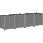 vidaXL Jardinière gris clair 160x40x53 cm polypropylène