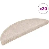 vidaXL Tapis d'escalier 20 pièces 56 x 17 x 3 cm Taupe Demi-rond