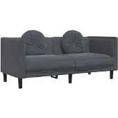 vidaXL Canapé 2 places avec coussins gris foncé velours