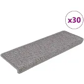 vidaXL Tapis d'escalier autocollants 30 pcs 65x21x4 cm argenté