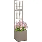 vidaXL Jardinière avec treillis , marron clair, 36 x 36 x 140 cm, PP