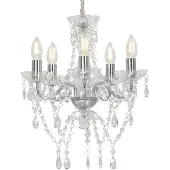 vidaXL Lustre avec perles de cristal argenté rond 5 x E14