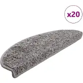 vidaXL Tapis d'escalier 20 pièces 65 x 21 x 4 cm Gris Demi-rond Grand