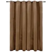 vidaXL Rideau occultant avec anneaux en métal Velours Beige 290x245 cm