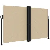 vidaXL Marquise latérale extensible Beige 140x1200 cm