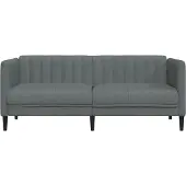 vidaXL Canapé 2 places gris foncé Tissu