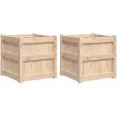 vidaXL Jardinières 2 pcs bois de pin massif