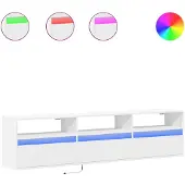 vidaXL Armoire TV murale avec LED blanc 180x31x45 cm