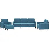 vidaXL Ensemble de canapés 4 pièces bleu velours