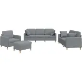 vidaXL Ensemble de canapés 4 pièces avec coussins Tissu gris clair