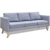 vidaXL Canapé à 3 places Tissu Gris clair