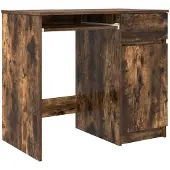 vidaXL Bureau chêne fumé 86x49x76 cm bois composite