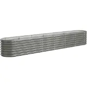 vidaXL Lit surélevé de jardin Acier galvanisé 260x40x36 cm gris