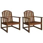vidaXL Chaises de jardin avec accoudoirs 2 pcs. Bois massif acacia