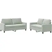 vidaXL Ensemble de canapés 2 pièces avec coussins gris clair velours