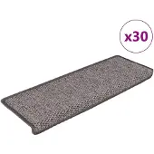 vidaXL Tapis d'escalier autocollants 30 pcs 65x21x4 cm gris et beige
