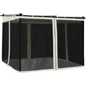 vidaXL Pavillon avec parois en filet Crème 3x3 m Acier