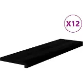 vidaXL Marches d'escalier 12 pcs marron foncé 90x30x2 cm chêne massif