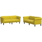 vidaXL Ensemble de canapés 2 pièces jaune velours