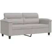vidaXL Canapé 2 places gris clair 140 cm Tissu microfibre