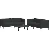 vidaXL Ensemble de canapés 2 pièces noir tissu