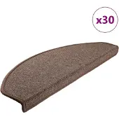 vidaXL Tapis d'escalier 30 pièces 65 x 24 x 4 cm Marron café Demi-rond Grand