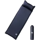 vidaXL Matelas de camping autogonflant avec oreiller 1 personne gris