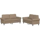 vidaXL ensemble de canapés 2 pièces avec coussins Cappuccino-Brun Similicuir