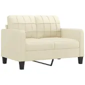 vidaXL Canapé 2 places crème 120 cm similicuir