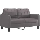 vidaXL Canapé 2 places Gris 140 cm Similicuir