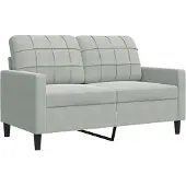 vidaXL Canapé 2 places gris clair 120 cm velours