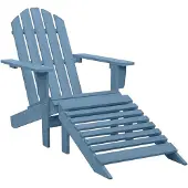 vidaXL Chaise de jardin Adirondack avec pied en bois massif de sapin bleu