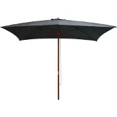 vidaXL Parasol avec mât en bois 200x300 cm anthracite