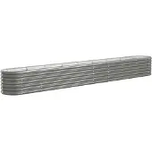 vidaXL Lit surélevé de jardin Acier galvanisé 332x40x36 cm gris