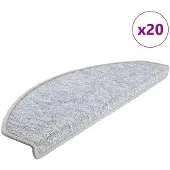 vidaXL Tapis d'escalier 20 pièces 65 x 24 x 4 cm Gris clair Demi-rond Grand