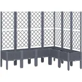 vidaXL Jardinière avec treillis bleu gris 160x120x142 cm PP