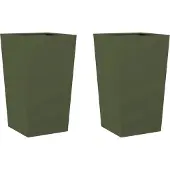 vidaXL Jardinières 2 pcs vert olive 45x45x75 cm acier