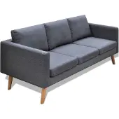 vidaXL Canapé à 3 places Tissu Gris foncé
