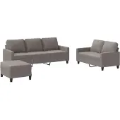vidaXL Ensemble de canapés 3 pièces avec coussins Tissu Taupe