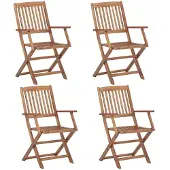 vidaXL Chaises de jardin pliantes 4 pcs. Bois massif acacia