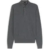 BOSS Polo en maille en laine mérinos