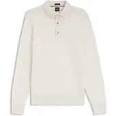 BOSS Polo en maille en laine mérinos