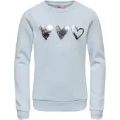 ONLY GIRLS Sweat-shirt 'KOGMARY' bleu clair / argent / blanc