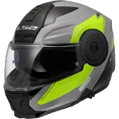 LS2 LS2FF902ScopeIIDuriaGrisH-VisJaune06CasqueModulable Taille XL